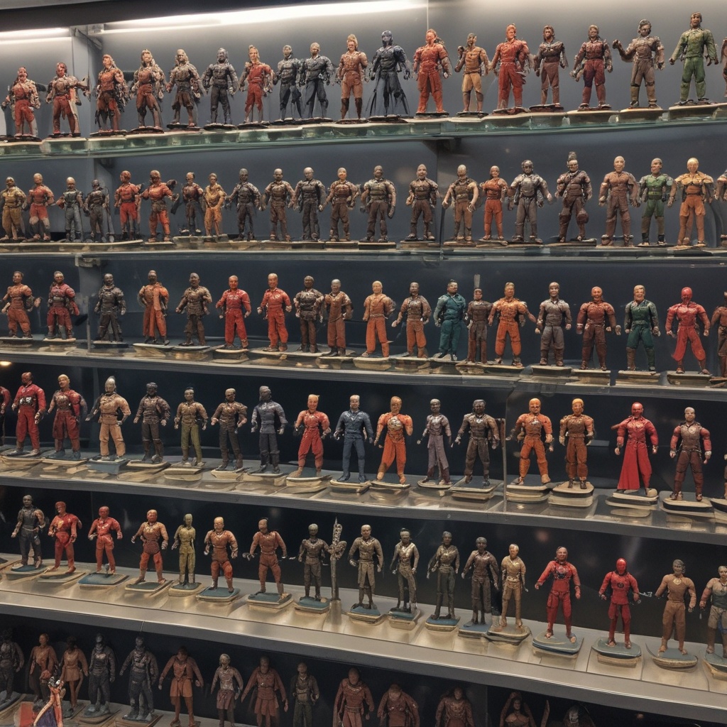 Action figures on display