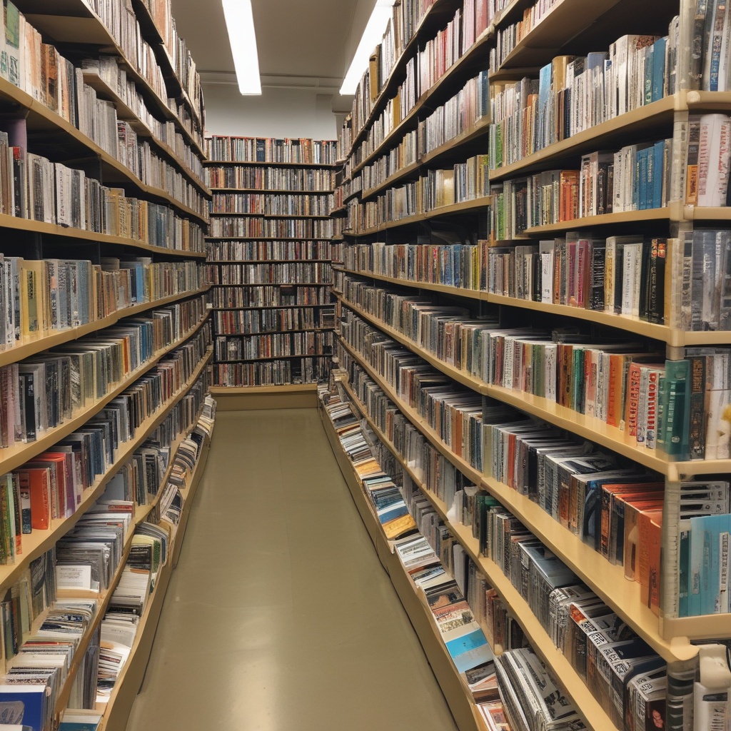 Shelves of manga books